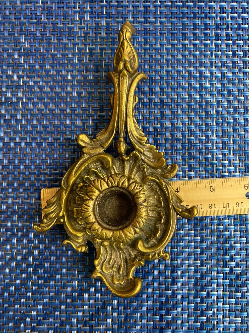 Vintage Antique-Style single candle holder brass or gilded bronze